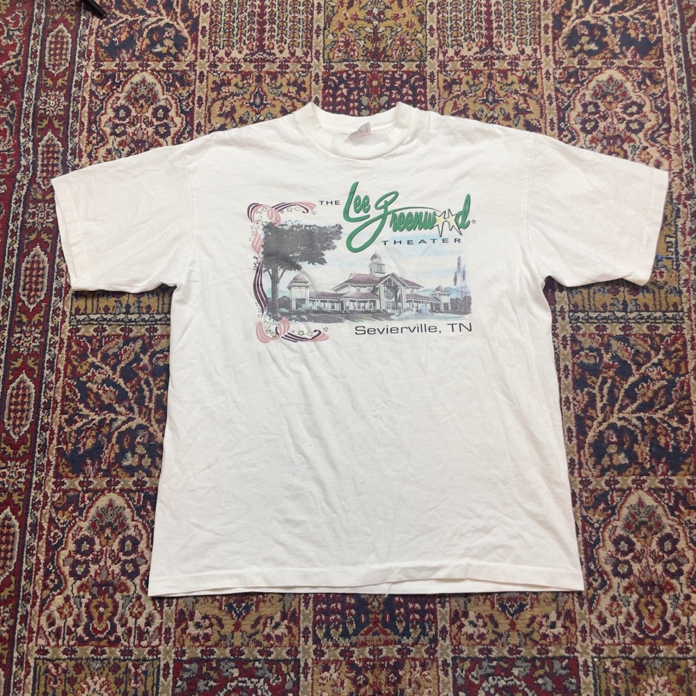 VTG 90s Lee Greenwood Theater Sevierville TN Graphic T Shirt Adult‎ XL White USA